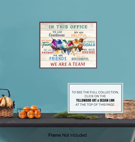 Yellowbird Art & Design Home Office Wall Art - Office Wall Decor - Motivational Poster - Teamwork Wall Art - Inspiration Motivation - In This Office We Are A Team Saying - Boss Gifts thumb #5