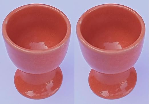 Image of Qimacplus Elevate Your Breakfast Experience Soft Boiled Egg Holder Set Stylish Ceramic Egg Cups Perfect Housewarming Gift Set of 2 (Pink)