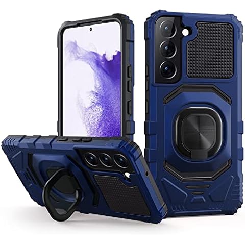 AGUZXTM Case for Samsung Galaxy S22 5G Case Rugged Military Grade Heavy Duty Armor Shockproof Galaxy S22 Phone Case Holder Kickstand Shell for Samsung Galaxy S22 5G 2022 Basic Cases (Blue) Cover