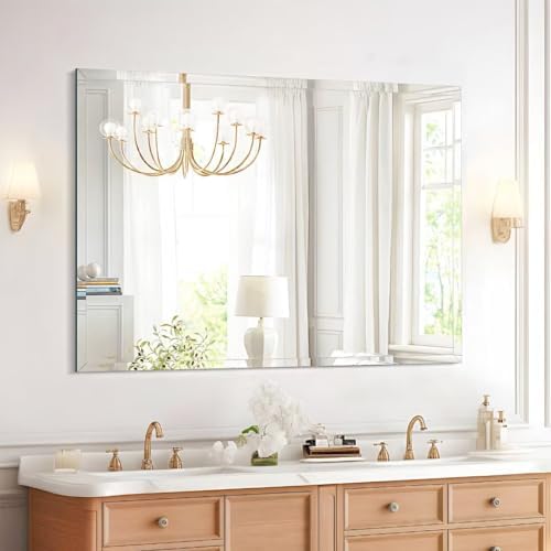 Amazon.com: DOIMUSIM Frameless Bathroom Vanity Mirrors for Over Sink ...