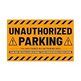 easykart labels 50 Parking Violation Stickers - Hard to Remove - No/Unauthorized Parking Warning Stickers - Super Sticky - 8x5 in (Fluorescent Orange)