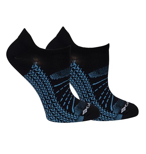 Columbia Women's Mapped No Show Socks 2 Pair, Black, One Size