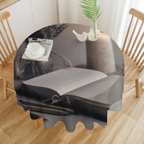Nappe ronde 152 cm Light A Candle imperméable pour table de repas - 4