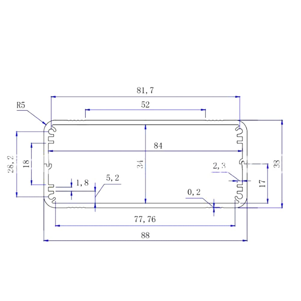 Electronic DIY Aluminum Project Box - 38x88x100mm Heat Sink Enclosure For PCB, Silver White