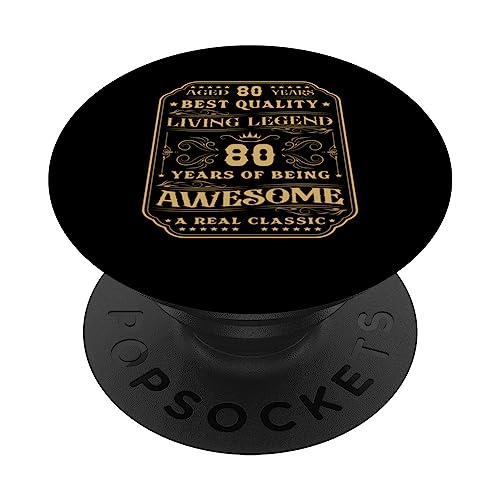80 Años De Ser Impresionante 80 Años 80 Cumpleaños Hombre PopSockets PopGrip Intercambiable