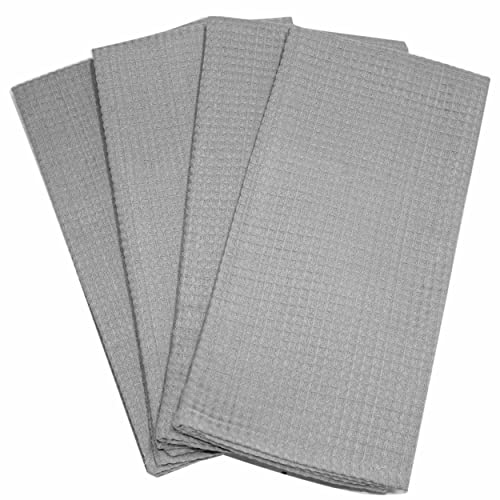 Amazon brand - Umi Classic Waffle Kitchen Dish Towels(15"x25",4-Pack, Grey)