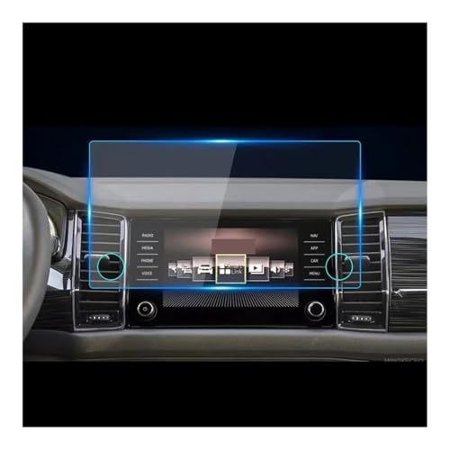 Film de protection en verre trempé 8 pouces pour GPS Kodiaq 2017-2020