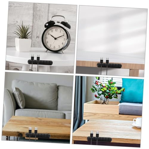 3 piezas organizador de cables USB Multi-funcional con clips adhesivos para pared o debajo de escritorio miniatura 4