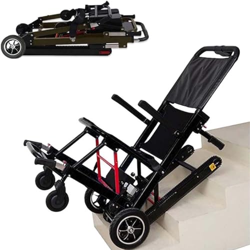 Silla de ruedas eléctrica para subir escaleras, portátil, plegable, ayuda a la movilidad para ancianos y pacientes, ayuda a navegar escaleras de forma segura