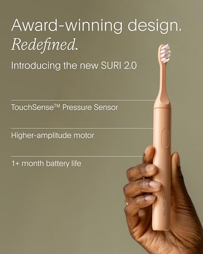 Image of SURI 2.0 New Sonic Electric Toothbrush with Pressure Sensor | 1 Month+ Battery | Electric Toothbrush for Adults | Travel Toothbrushes | Tooth Brush | Pink