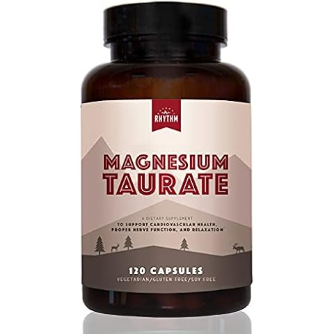 Natural Rhythm Magnesium Taurate, High Absorption Taurate, 750mg (150mg of Elemental Magnesium) 120 Capsules Cover