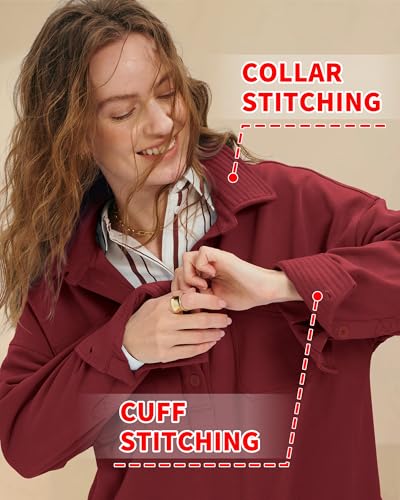 Locachy Women's Oversized Sweatshirt Polo Neck Pullover Top Fall Outfits — view 4