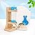 Hamster Water Bottle with Stand, Adjustable Wooden Small Animal Water Dispenser Stand Guinea Pig Water Bottle With Hamster Bowls and plastic spoon for Guinea Pig Rat Hamster Gerbil Chinchilla (125ML)