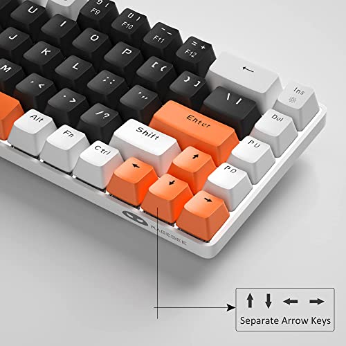 Magegee Portable 60% Mechanical Gaming Keyboard, Mk-Box Led Backlit Compact 68 Keys Mini Wired Office Keyboard With Blue Switch For Windows Laptop Pc Mac - Black/White #TOP2