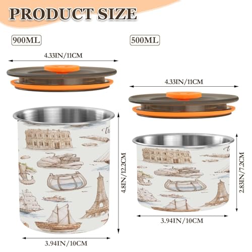 Bote hermético para café de acero inoxidable 900 ml miniatura 2