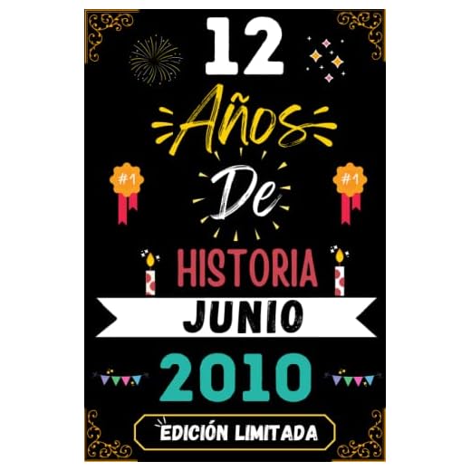 CUADERNO, 12 AÑOS DE HISTORIA JUNIO 2010 EDICIÓN LIMITADA: Regalo de 12 cumpleaños para mujeres y hombres, ideas de 12 cumpleaños... un cumpleaños... ... regalo de 12 cumpleaños para él/ella.