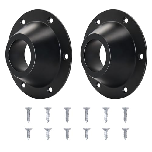 JYINCPED 2 Pack RV Table Base Mount Camper Aluminum Standard RV Pedestal Table Leg Base Flange Floor Mounting Bracket Flush Plate with 6 Installing Holes Include Screws Black