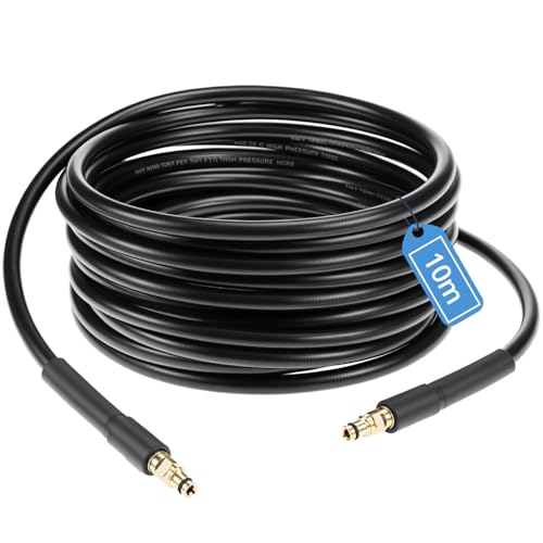 QWORK® 10m Tuyau de rechange pour laveuse haute pression, compatible avec les nettoyeurs haute pression K-Series K2, K3, K4, K5, K6, K7