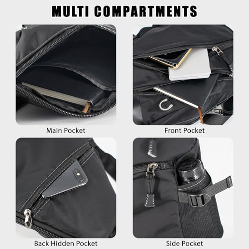 Sling Bag for Men, Crossbody Bag, Small Backpack with Water Bottle Pocket, Sling Backpack with Adjustable Shoulder Strap for Daypack Travel Hiking4