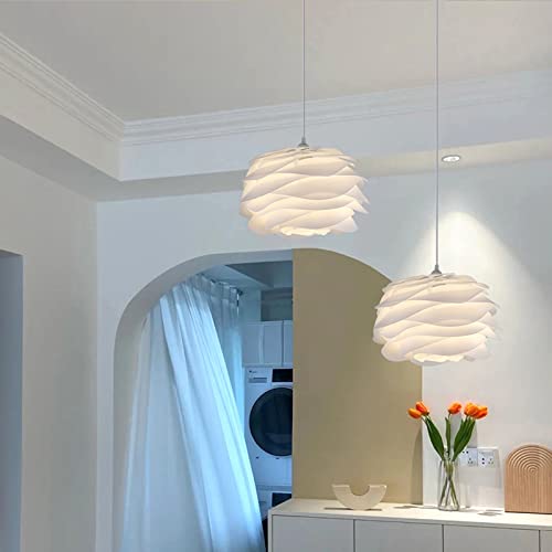 Rose Style Modern Chandelier, Romantic Pendant Light Fixtures With E27, Adjustable Height Farmhouse Chandelier With Pmma Shade, White Chandeliers For Dining Room Bedroom #TOP6