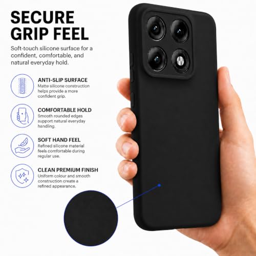 Image of FIRST MART Matte Silicone Back Cover for Motorola Edge 70 Max - Black