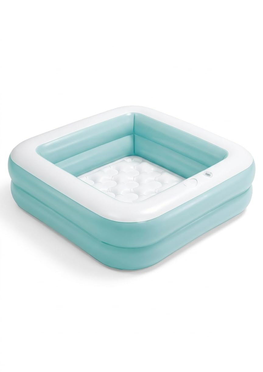 Inflatable Kids Pool Square & Round Design Baby Toddler Water Play Tub 1–3 Years 86x86x25 cm & 59x12 Inch Printed Pool (Square Multicolor Pool)-image-14