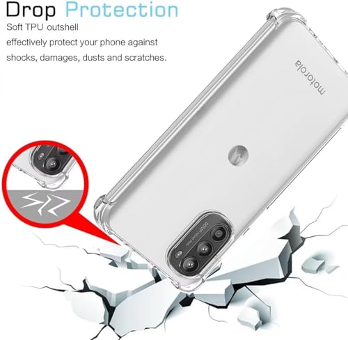 Image of REALCASE Silicone Moto G62 5G Back Cover Case, Scratch Resistant Protective Crystal Clear Transparent Shock Proof Bumper Back Cover Case for Moto G62 5G