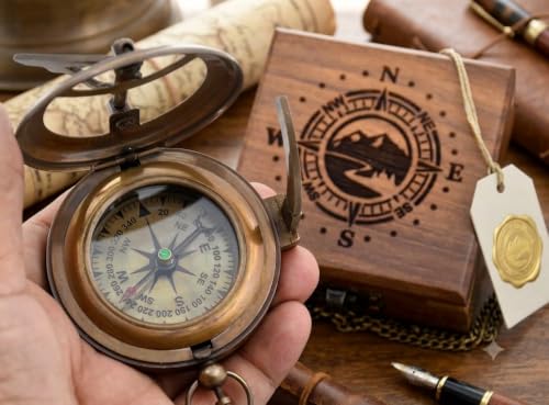 Brújula de Sundial de Latón Personalizada - Regalo de Aniversario - Royalmart miniatura 4