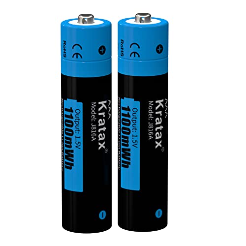 Kratax 1100mWh Lithium Rechargeable AAA Batteries - High Capacity Rechargeable Power for Your Devices