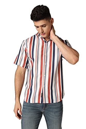 Leriya Fashion Shirt for Men || Rayon Bold Striped Shirt for Boys || Twisted Half Sleeve || Ideal for Casual || Office || Outing Wear Shirts for Men || Birthday Gift for Men