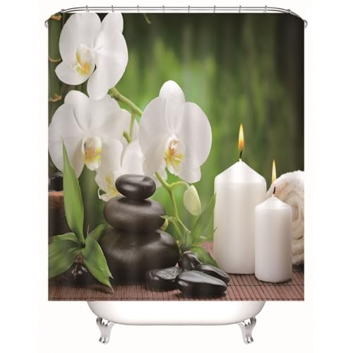 Rideau de salle de bain polyester lavable anti-moisissure - 2