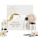 Botanic Hearth Chrsitmas Gift Set For Women & Men | Vanilla Body Scrub, Body Wash, Hand Cream, Lip Balm, Loofah | 5 Piece Set | Birthday, Wife, Girlfriend, Sister | 10.2 Fl Oz