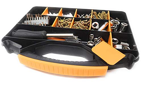 Hardware & Tool Storage Box With 18 Compartments. Excellent For Screws, Nails, Bolts, Sewing, Fishing & Tackle. Slim, Sturdy & Durable Design #TOP4
