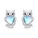 Eulen Ohrring 925er Sterlingsilber Mondstein Tierohrstecker geheimnisvoller Schmuck f&uuml;r Damen