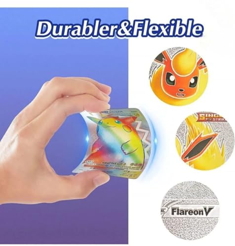 Image of Pokemon Cards Pack 40 Pcs Playing Card Game for Kids | All Rare Series V Max GX High HP Collection | 10 Gold 10 Silver 10 Black 10 Rainbow Special Edition Set | Trading Card Set (40 Pcs Card)