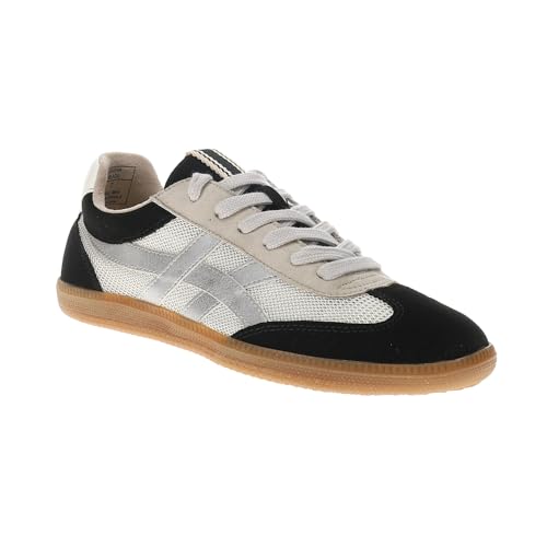 Womens Sasha Metallic Lace Up Sneakers Shoes Casual - Black2