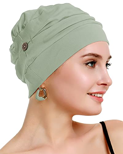 osvyo Gorro de quimioterapia de bambú para mujer, gorro de pérdida de cabello con cáncer, gorro de algodón ligero, paquete sellado, ALGODÓN LIVA LIVO, Talla única