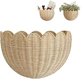 Wandkorb Geflochten Rattan Wand Hängekorb Geflocht...