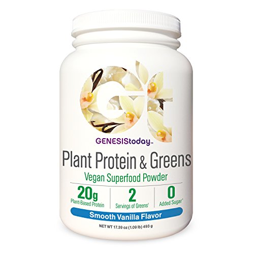 Genesis Today, Plant Protein & Greens, Vanilla, 17.39 Ounce