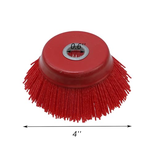 Image of 1Pcs Nylon Cup Brush 4 inch Nylon Filament Brush, Grit 80 Abrasive Filament Cup Brush for Removal Rust Corrosion Paint