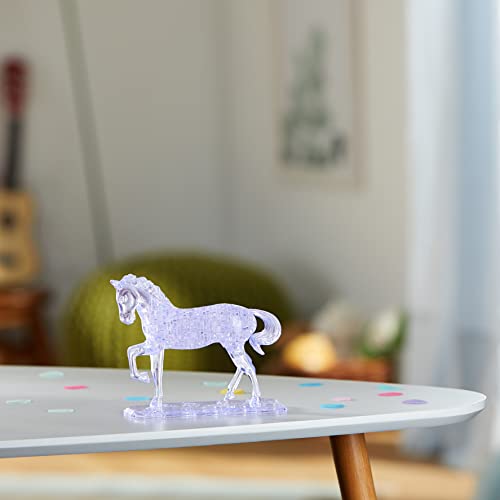 Crystal Puzzle | 3D Pferd | Transparentes Design | 100 Teile | Bausatz für Kinder und Erwachsene | HCM Kinzel