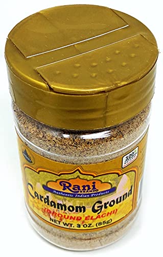 Rani Cardamom (Elachi) Ground, Powder Indian Spice 3Oz (85G) Pet Jar ~ All Natural | No Color Added | Gluten Friendly | Vegan | Non-Gmo | No Salt Or Fillers #TOP4