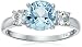 Sterling Silver Gemstone and White Topaz Three-Stone Ring