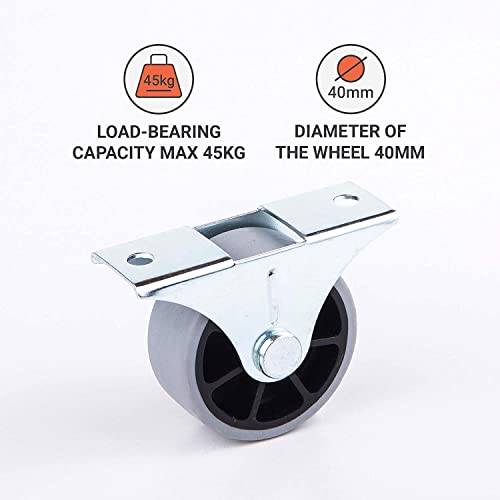 SKIR'CO (20 pezzi) Ruote in gomma da 40 mm, ruote