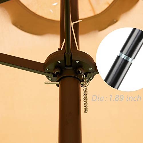 Image of LOKATSE HOME 15 Ft Double Sided Patio Umbrella with Crank Handle and Water Fillable Base Stand Twin Head Sun Shade for Outdoor Garden Balcony Market Poolside
