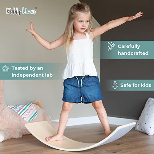 KiddyMoon Wooden Balance Board For Children Wooden Swing Board Montessori Toy For Kids Balancing Board For Babies 80X30cm - Image 6