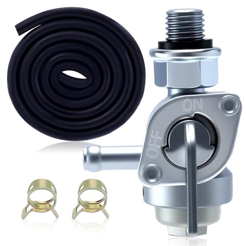 Hipa 310574GS Fuel Tank Shut Off Valve Petcock for BS Troy-Bilt Portable Generator 193272GS 204743GS 189759GS 195590GS M10X1.25mm with Fuel Line Clamps