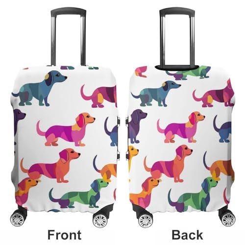 Colorful Dachshund Dogs Travel Luggage Cover Suitcase Protector Baggage Covers for Men Women L3