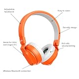 Słuchawki Bluetooth Yoto Wireless z torbą podróżną-pomarańczowy, lekki i regulowany z ograniczaniem głośności do bezpiecznego słuchania