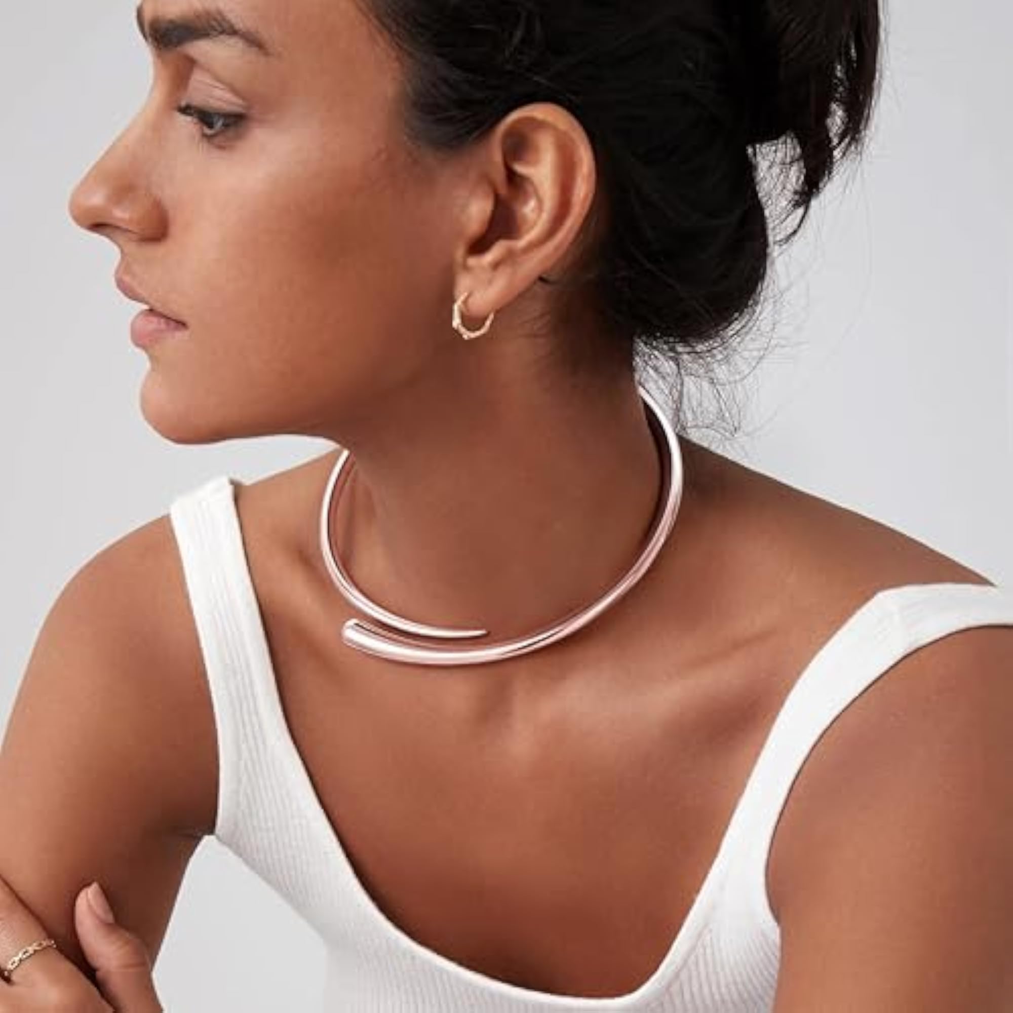 Women's Statement Teardrop Open Cuff Choker Necklace